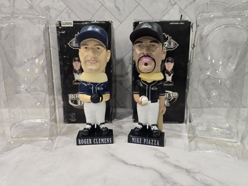 MLB 2002 Championship Subway Series Bobbleheads Roger Clemens & Mike Piazza